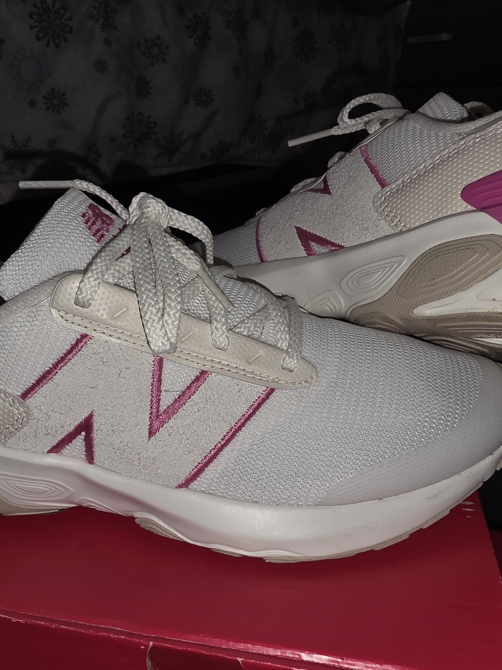 New Balance Women's White & Pink Athletic Sneakers